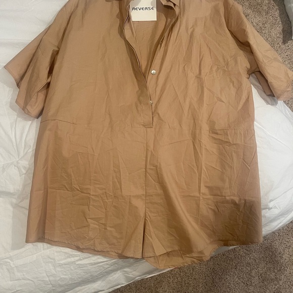 Oversized Tan Romper - Picture 2 of 2